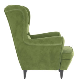 Fauteuil vert clair velours