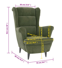 Fauteuil vert clair velours