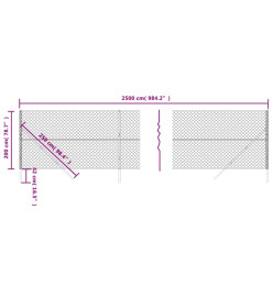 Clôture à mailles losangées anthracite 2x25 m