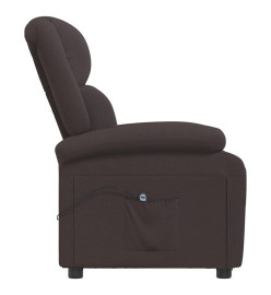 Fauteuil inclinable électrique Marron foncé Tissu