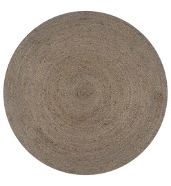 Tapis fait à la main Jute Rond 90 cm Gris