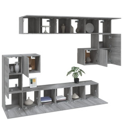 Ensemble de meubles TV 10 pcs Sonoma gris Bois d'ingénierie