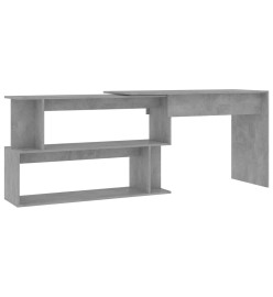 Bureau d'angle Gris béton 200x50x76 cm Aggloméré