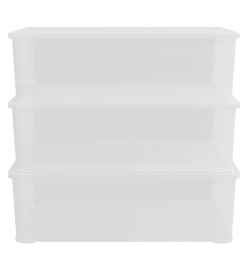 Boîtes de rangement en plastique 3 pcs 25 L empilables