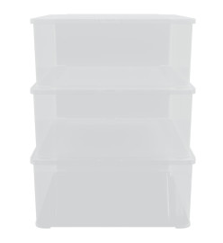 Boîtes de rangement en plastique 3 pcs 25 L empilables