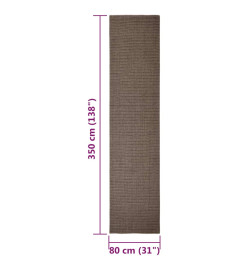 Tapis en sisal pour griffoir marron 80x350 cm