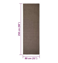 Tapis en sisal pour griffoir marron 80x250 cm