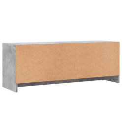 Meuble TV gris béton 102x30x37,5 cm bois d'ingénierie