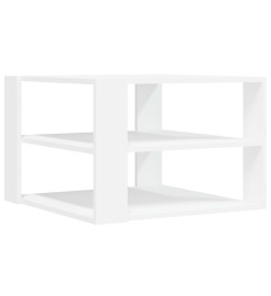 Table basse blanc 59,5x59,5x40 cm bois d'ingénierie