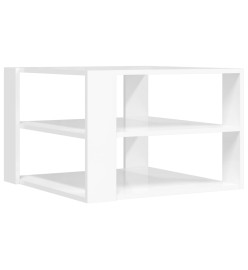 Table basse blanc brillant 59,5x59,5x40 cm bois d'ingénierie