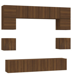 Ensemble de meubles TV 8 pcs Chêne marron Bois d'ingénierie