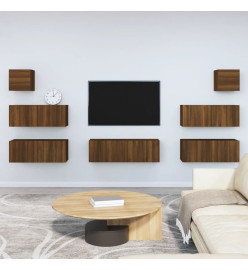 Ensemble de meubles TV 7 pcs Chêne marron Bois d'ingénierie