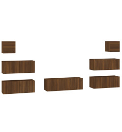 Ensemble de meubles TV 7 pcs Chêne marron Bois d'ingénierie