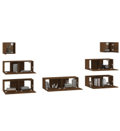 Ensemble de meubles TV 7 pcs Chêne marron Bois d'ingénierie