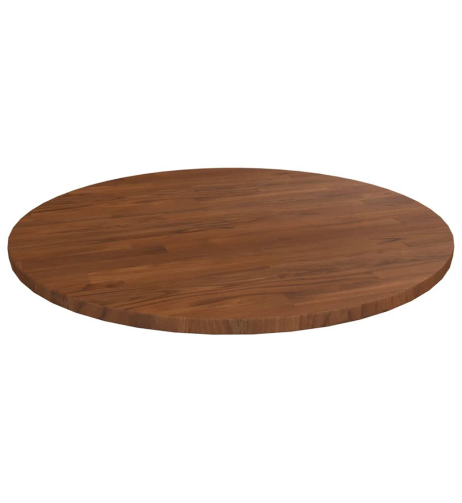 Dessus de table rond Marron foncé Ø50x1,5cm Chêne massif traité