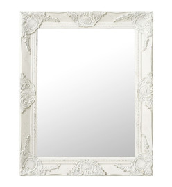 Miroir mural style baroque 50x60 cm Blanc