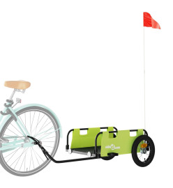 Remorque de vélo cargo vert tissu oxford et fer