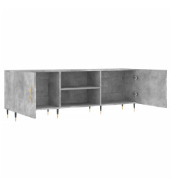 Meuble TV gris béton 150x30x50 cm bois d'ingénierie