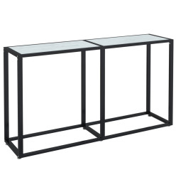 Table console Marbre blanc 140x35x75,5 cm Verre trempé