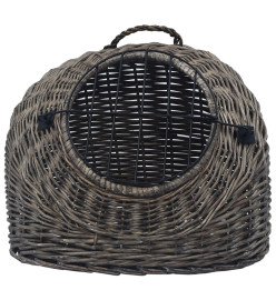 Cage de transport pour chats Gris 60x45x45 cm Saule naturel