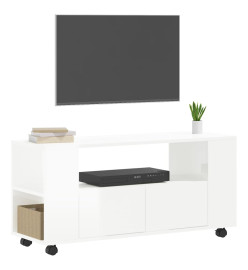 Meuble TV blanc brillant 102x34,5x43 cm bois d'ingénierie