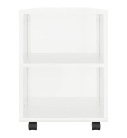 Meuble TV blanc brillant 102x34,5x43 cm bois d'ingénierie