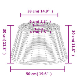 Abat-jour de plafonnier marron Ø50x30 cm osier