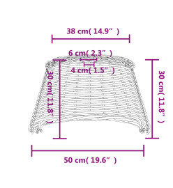 Abat-jour de plafonnier marron Ø50x30 cm osier
