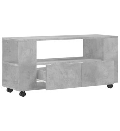 Meuble TV gris béton 102x34,5x43 cm bois d'ingénierie