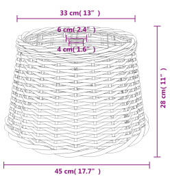 Abat-jour de plafonnier blanc Ø45x28 cm osier