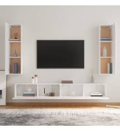 Ensemble de meubles TV 4 pcs Blanc Bois d'ingénierie