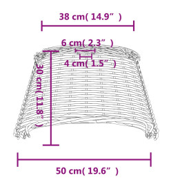 Abat-jour blanc Ø50x30 cm osier