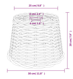 Abat-jour marron Ø30x20 cm osier