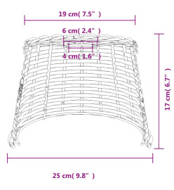 Abat-jour de plafonnier blanc Ø25x17 cm osier