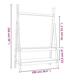 Porte-vêtements 100x45,5x150 cm Bois de pin massif