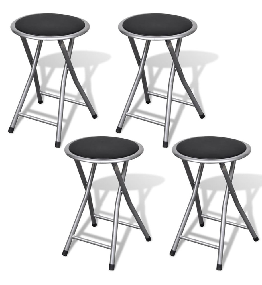 Tabourets de bar pliables lot de 4 similicuir