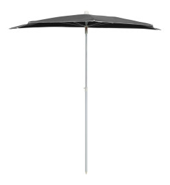 Demi-parasol de jardin avec mât 180x90 cm Anthracite