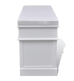 Banc d'entrée et de rangement avec coussin 2 tiroirs Blanc