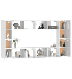 Ensemble de meubles TV 8 pcs Blanc brillant Bois d'ingénierie