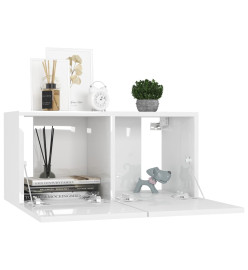 Ensemble de meubles TV 7 pcs Blanc brillant Aggloméré