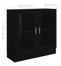 Armoire à vitrine Noir 82,5x30,5x80 cm Aggloméré