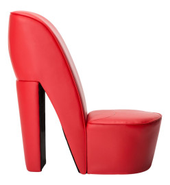 Chaise en forme de chaussure à talon haut Rouge Similicuir