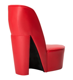 Chaise en forme de chaussure à talon haut Rouge Similicuir