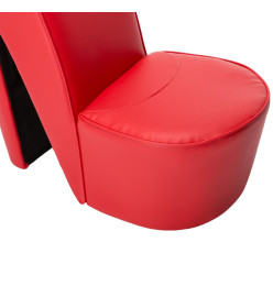 Chaise en forme de chaussure à talon haut Rouge Similicuir