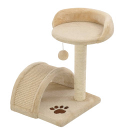 Arbre à chat avec griffoir en sisal 40 cm Beige et Marron