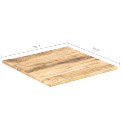 Dessus de table Bois de manguier solide 25-27 mm 70x70 cm