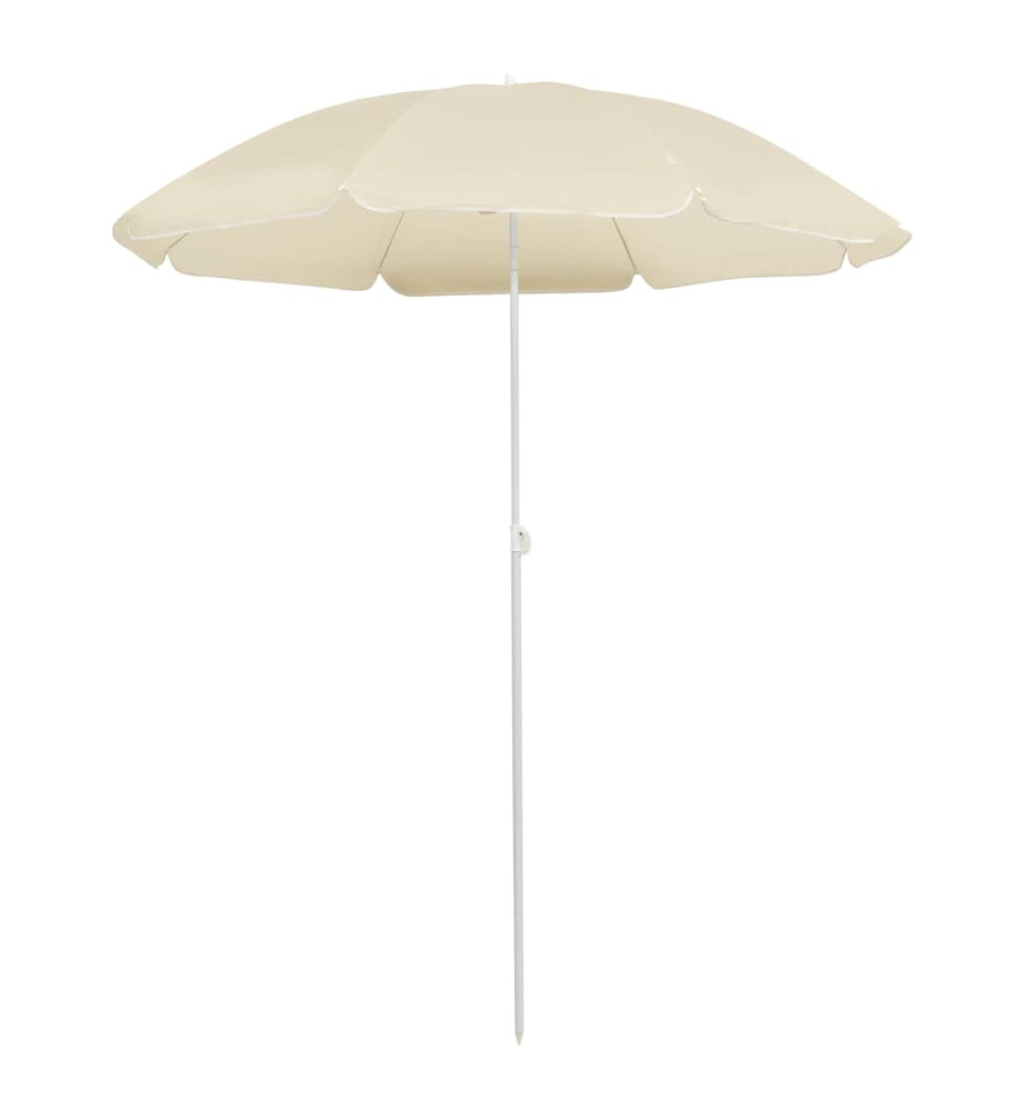 Parasol d'extérieur avec mât en acier Sable 180 cm