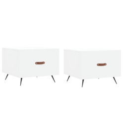 Tables basses 2 pcs blanc 50x50x40 cm bois d'ingénierie