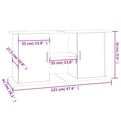 Support d'aquarium chêne marron 121x41x58 cm bois d'ingénierie