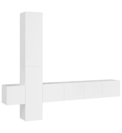 Ensemble de meubles TV 5 pcs Blanc brillant Bois d'ingénierie